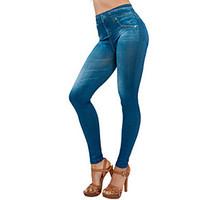 Women Solid Color Denim Legging, Spandex Polyester Medium