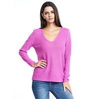 womens casualdaily sexy simple regular pullover solid pink white beige ...