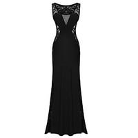 womens lace going out sexy vintage sheath dress solid deep v maxi slee ...