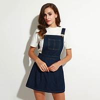 womens preppy sweet all match vintage suspender skirt