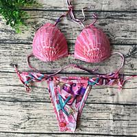 Womens Sexy Shell Shape Brazilian Swimsuit Bikini