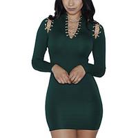 womens cut out casualdaily club sexy street chic cut out bodycon dress ...