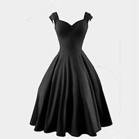 womens party a line dress solid sweetheart knee length sleeveless poly ...