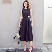 women new sleeveless dress summer seaside resort beach skirt pocket bi ...