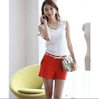 womens lace casualdaily sexy summer tanks solid round neck sleeveless  ...