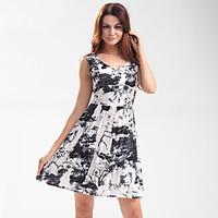 womens casualdaily beach holiday a line sheath dress print v neck abov ...