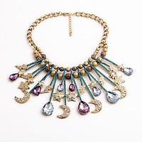 womens statement necklaces star drop moon chrome unique design persona ...