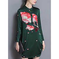 womens going out casualdaily sheath dress floral crew neck above knee  ...