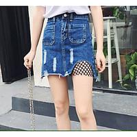 womens casualdaily above knee skirts a line solid summer