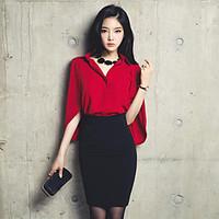 womens casualdaily simple summer blouse skirt suits solid v neck 12 le ...