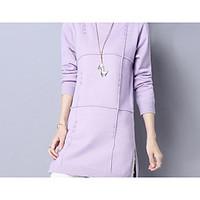 womens casualdaily simple long pullover solid round neck long sleeve c ...
