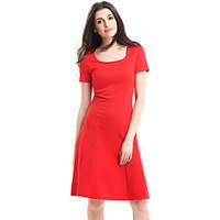 womens plus size casualdaily street chic a line dress solid round neck ...