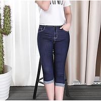 womens mid rise micro elastic skinny pants simple skinny solid