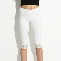 womens solid whiteblack skinny pants bodycon lace