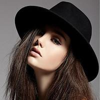 Women\'s Wool Crushable Black Fedora Sun Hat Jazz Hats