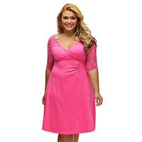 womens lace plus size lavish lace half sleeves dress