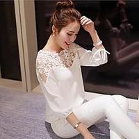 Women\'s Lace Fashion Chiffon Lace ¾ Sleeve Loose Blouse