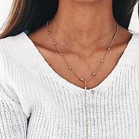 Women\'s Fashion Retro Alloy Beads Chain Necklace Single Strand Long Sweater Chain Necklace Basic Silver Gold Jewelry For Party Halloween Birthday