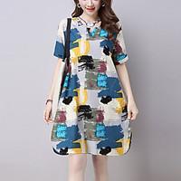 womens casualdaily chinoiserie loose dress print v neck above knee sho ...