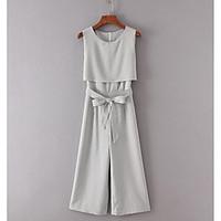 womens casualdaily jumpsuits casual wide leg solid color summer