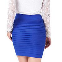 Women\'s Solid Blue/Purple/Dark Pink Skirt, Bodycon Mini Gathered