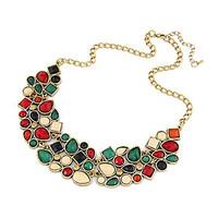 Women\'s Statement Necklaces Gemstone Resin Alloy Fashion Luxury Jewelry Green Jewelry Daily Casual 1pc
