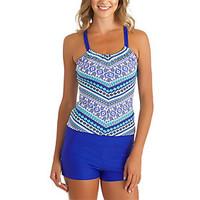 womens halter tankini floral boho retro casual fashion plus size split ...