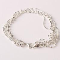Women\'s Anklet/Bracelet Alloy Rhinestone Simulated Diamond Unique Design Fashion Jewelry Silver Women\'s JewelryParty Daily Casual
