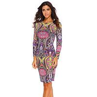 womens boho tribal print multi colour pencil dress