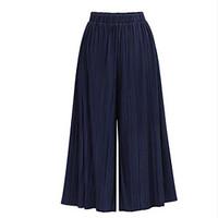 womens wide leg solid loose pleated casual fashion wide leg pants stre ...