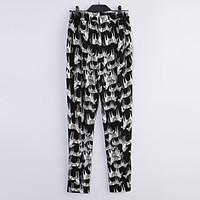 womens sexy casual print cute plus sizes micro elastic thin harem pant ...