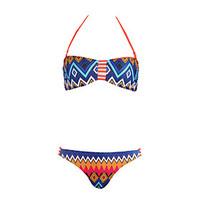 Women\'s Sexy Vintage Bandeau Bikinis , Geometric Multi-color