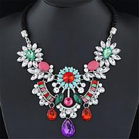 womens statement necklaces gemstone alloy fashion black rose red green ...