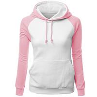womens casualdaily sports active street chic hoodie color block round  ...