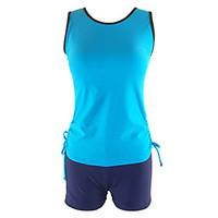 womens sporty bandeau tankinilace up high rise color block ruched spor ...