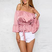 womens off the shoulder going out casualdaily sexy all seasons shirt s ...