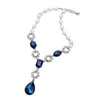 Women\'s Pendant Necklaces Crystal Chrome Euramerican Fashion Personalized British Dark Blue Jewelry For Wedding Party Congratulations 1pc