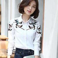 womens going out casualdaily simple cute shirt embroidered shirt colla ...