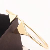 womens cuff bracelet jewelry fashion alloy triangle shape silver gold  ...