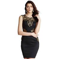 womens embroidery club sexy vintage bodycon dresspatchwork lace hollow ...