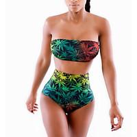 Women\'s Bandeau Sexy Bodycon Print Swimwear