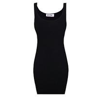 womens bodycon micro elastic sleeveless above knee dress cotton