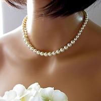 womens european fashion imitation pearls necklace 1 pc