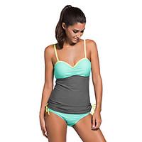 Women\'s Sporty Colorblock 2pcs Tankini Swimsuit