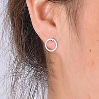 Women Korean Simple Fashion Alloy Earrings Circular Geometry Circle Earrings 1pair