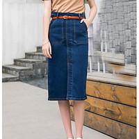 womens casualdaily midi skirts a line solid summer