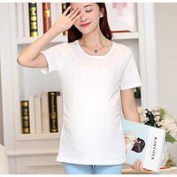 womens casualdaily simple summer t shirt solid round neck short sleeve ...