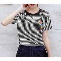 womens work street chic summer t shirt pant suits striped round neck s ...