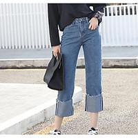 womens mid rise micro elastic wide leg jeans pants street chic relaxed ...