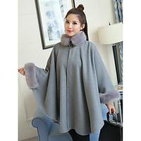 womens casualdaily simple coat solid sleeveless winter gray faux fur t ...